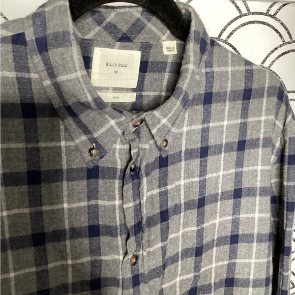 Billy Reid Melange Grid Plaid Wilson Shirt- Size XL - Picture 9 of 15